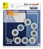 fix-o-moll Universal PTFE Gleiter mit Schraube 22 mm 8 Stück grau, 3566106