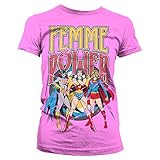 Wonder Woman Femme Power Damen T-Shirt Offiziell Lizenziert (Pink, M)