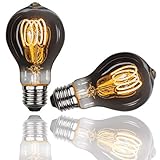 Gorssen Edison Vintage Glühbirne,LED Vintage Glühbirne E27 A60 4W Warmweiss Antike Filament LED Glühlampe, Ideal für Nostalgie und Retro Beleuchtung im Haus Café Bar - 2 Stück