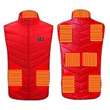 NUSGEAR Beheizbare Weste für Unisex,elektrische USB Heizwesten mit 9 Heizbereiche ,Elektrisch beheizte Weste,Infrarotheizung Weste,beheizte Weste Jacke für Outdoor-Reiten Skifahren Jagd M
