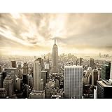 Runa Art Fototapete New York skyline Modern Vlies Wohnzimmer Schlafzimmer Flur - made in Germany - Beige 9005010b