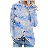 floryday Pullover Damen elegant t Shirt Damen Langarm Regenjacke Damen gelb fleecepulli Damen Vintage Sweater t Shirt Damen Sommer Shirt Damen Sweatshirt Teenag