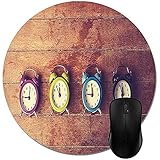 Rundes Mauspad Buch Logy Colocks Auf Holzdruck Mousepad, Naturkautschuk Langlebig Computer Schreibtisch Bürozubehö