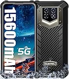 15600mAh 5G Outdoor Smartphone ohne Vertrag,OUKITEL WP15 Outdoor Handy Dual SIM 5G,IP68 IP69K,8GB + 128GB,18 W Schnellladung,48MP Quad Kamera,6.52' HD+,Fingerabdruck,Gesichts-ID,GPS,NFC,OTG