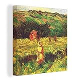 OneMillionCanvasses - Leinwand Bilder - 90x90 cm - Die Promenade bei Limetz - Claude Monet - Wand bilder - Wandbilder Wohnzimmer - Wandbilder Schlafzimmer - Kunstdruck - Wanddek