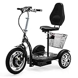 VELECO 3-Räder Elektroroller ZT16 Fahrzeug E-Scooter Seniorenmobile (SCHWARZ)