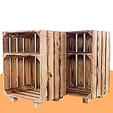 Vintage-Möbel24 GmbH 2ER Set - NACHTTISCH MIT Boden IN *GEFLAMMT* 30,5X40X54CM, Regal, Schrank, Ablage,Holzschrank, Obstkiste,Apfelkiste,Holzkiste, Nachtscharank