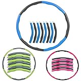 Fitness Hula Hoop Aus Strapazierfähigem Kunststoff mit Weichem Schaumstoff Geschützt Fitness Hula Hoop Reifen Kinder 95cm Con 8 Stück, 0.9kg Abnehmbar Hula Hoop Fitness für Fitness/Zuhause/Büro, B