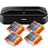 Canon PIXMA iX6850 Drucker Farbtintenstrahl Drucker DIN A3+ (Bürodrucker, Fotodruck, Textdruck, 9.600 x 2.400 DPI, WiFi, WLAN, USB, Direktdruck, Print App) schwarz + 20 kompatiblen XL