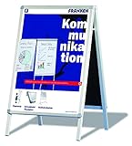 Franken BSA2 Kundenstopper (Standard DIN A2, Informationstafel mit Schnellwechselrahmen) silb