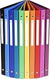 10er Pack Exacompta 51299E Ringbuch (PP 500µ, 4 Ringe, Rücken 20mm, blickdicht, DIN A4) 10 Farben (10) (10er Pack, sortiert)
