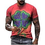 wuitopue St. Patrick's Day Herren-T-Shirt, Unisex, 3D-Druck, Grafikdruck, kurze Ärmel, lässige Bluse, langlebig, modische Blusen für Freizeit, Militär, Golf, Wandern, Arbeit, Sport, Orange #I, XL