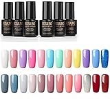 ROSALIND UV Nagellack Shellac Set,semi permanent Nagellack Set Shellac Nagellack Set Pink Color UV-Gel Nagellack LED-Lampe Gel Rot Farbe 24PCS/SET.7