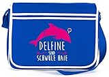 Shirtstreet24, Delfine sind schwule Haie, Natur Retro Messenger Bag Kuriertasche Umhängetasche, Größe: onesize,Royal B