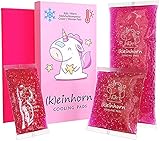 (K) einhorn Kalt Warm Gel Kompresse/Glitzer deinen Schmerz weg/Kühlpad für Baby und Kinder/wiederverwendbar / 3 Kühlpads klein bis groß mit Motiv/Set mit Hülle/