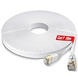 GLCON – 30m CAT 7 LAN Kabel 30meter Netzwerkkabel Hochgeschwindigkeits 10000Mbit/s Gigabit Ethernet-Kabel Cat.5e Cat.6 Cat.7 RJ45 Internet Patchkabel für PC PS5 Xbox Switch M