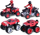Werzek 4 Stück Spielzeug Rückzugsfahrzeuge, Spielzeug für den Kindergarten, pädagogische Spielzeugautos für Kinder, Geschenkautos Spielset für Jungen/Mädchen/Kleinkind/Kinder/Indoor/Outdoor/Party