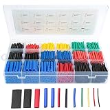 1120pcs Schrumpfschlauch, Schrumpfverhältnis 2: 1, eventronic Electrical Wire Kabel Wrap Sortiment Elektrische Isolierung Tube Kit mit Box (6 Farben/12 Größen)