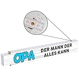 Loose Werbetechnik - Meterstab - Zollstock - Maßstab - Bedruckt Geschenk zum Vatertag - Männertag - Länge 2 Meter - Personalisierbar - Anpassbar, Zollstock:Opa der Mann der Alles k