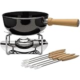 Silit Käsefondue-Set 9-teilig, Fondue für 6 Personen, Silargan Funktionskeramik, Induktion, spülmaschinengeeignet, Kasserolle Rechaud Brenner Fonduegab