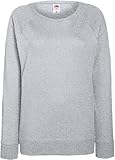 Fruit of the Loom Damen Lightweight Raglan Sweat Lady-Fit Sweatshirt, Grau (Heather Grey 123), X-Larg