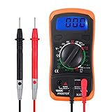 Digitaler Multimeter 2000 counts Manueller Bereich Voltmeter Ammeter Ohmmeter DMM DC Strom Spannung Widerstand Diode Durchgang mit Buzzer LCD Hintergrundbeleuchtung und Batterietestfunk