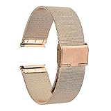 TRUMiRR 18mm Uhrenarmband Mesh Edelstahl Metallarmband für 36mm Daniel Wellington, Nokia/Withings Activite/Pop/Steel HR 36mm, Fossil Gen 4 Q Venture HR/Gen 3 Q Venture/Fossil Q T