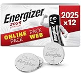 Energizer CR2025 Batterien, Lithium Knopfzelle, 12 Stück