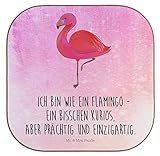 Mr. & Mrs. Panda quadratisch, Tisch, Quadratische Untersetzer Flamingo Classic mit Spruch - Farbe Aquarell Pink