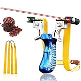 Zwille Steinschleuder Profi für Jagd, Schleuder Zwille mit Anblick, Katapult Sportschleuder Slingshot Spielzeug mit 2er Ersatzgummi + 200 St. Schlammkugel, Zielspiel Sling Shot Für Erw
