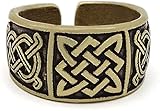 WWWXD Viking Rune Slawische Symbole Herrenring, Nordic Punk-Stil Vintage Charme Amulett, handgefertigt Authentic Norse skandinavisch Pagan Schmuck (Color : Bronze)
