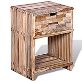 Nachttisch mit Schublade aus recyceltem Teakholz + Gesamtgröße: 38 x 31 x 51 cm (L x B x H)