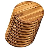 10er SET KESPER 28444 Fleischteller Ø 30 cm aus FSC®-zertifiziertem Akazienholz/Holzteller/Pizzateller/Schneideb