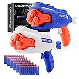 UWANTME 2er Set Spielzeug Pistole für Nerf Gun Spiele, Blaster Pistole mit 60 Schaumstoffpfeilen, Schießspielzeug für Kinder, Geburtstagsgeschenk für Jungen und M