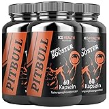 Pitbull Testo Booster – Pre Workout Booster Muskelaufbau (3 Dosen je 60 Kapseln) – Booster Pre Workout Testosteron Booster F