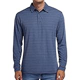 QWERD Poloshirt Herren Langarm Polohemd Golf Polo Sport Shirt Winter Arbeitshemd mit Knöpfe Herren Langarm Polohemd Mode Streifen Golf Polo T-Shirt Baumwolle Freizeit Polo Wintershirts mit Krag
