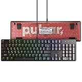 Pulsar Gaming Gears - PK020 Lunar Alloy Full Size Aluminum Alloy Build Hot Swappable Mechanical Gaming Keyboard Full RGB LED Backlit USB Wired for Windows PC 104 Keys (Red Switch Linear)