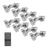 LOOTICH 110 Grad Eckanschlag 35mm Soft Close Hydraulisch Scharniere Scharnier mit Integriertem Dämpfer Topfscharnier Küchenschrank Kleiderschrank Schranktür Möbel 8 Stück