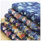 MAGFYLY Jeansstoff meterware Rose Bedrucktes Denim-Kleidungsstück aus Reiner Baumwolle, Dünner Schnitt, Weiches und Atmungsaktives Hosenhosen-Jackenmaterial, 145 cm Breit (Color : 5#)