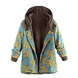 Zilosconcy Mantel Damen Böhmen Gefüttert Plüschjacke Plus Samt mit Kapuze Herbst Winter Warm Elegant Mantel Frauen Arktischer Samt Innenfutter Basic Kapuzenjack