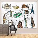 YYRAIN Nordic Druck Polyester Abstrakte Wandteppich Hause Wandkunst Hängen Malerei Geschenk Teppich Bankett Wanddekoration Tuch 59x52 Inch{W150xH130cm}