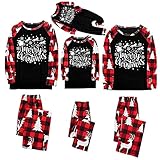 Familie Weihnachten Schlafanzug Merry Christmas Pyjamas Weihnachten Familie PJs, Weihnachtspyjama Familie Set Kariert Shirt Hose Nachtwäsche für Damen Herren Mädchen Jungen und Baby