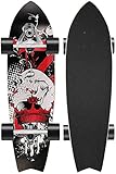 Land Surfing Skateboard/Belastung 200 kg/kanadisches Ahorn-Doppel Kick-Deck, konkaves Skill-Skateboard, geeignet für Kinder und Erwachsene, 11 Kugellager, 78,9 x 20,3 cm Stunt-S