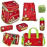 Mädchen Schulranzen-Set 8tlg. Scooli Easy FIT Ranzen 1. Klasse mit Sporttasche Rot JKAE8255 Schultaschen Komplett-S