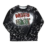 MOKBAY Damen Weihnachts Langarm Pullover Winter Casual Fashion Weihnachtsdruck Rundhals Elegant Sommerbluse Shirt Damen Blusenkleid Damen Sommer Kurzarm Off Shoulder Top