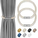 Magnetische Vorhang-Raffhalter, dekorative Vorhänge, gewebt, europäischer Stil, Fenster-Raffhalter, für Zuhause, Büro, dekorative Raffhalter, klassische Raffhalter (beige), 2 Stück