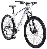BIKESTAR Hardtail Aluminium Mountainbike Shimano 21 Gang Schaltung, Scheibenbremse 27.5 Zoll Reifen | 18 Zoll Rahmen Alu MTB | Weiß