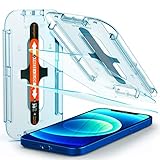 Spigen Glas.tR EZ Fit Schutzfolie kompatibel mit iPhone 12, iPhone 12 Pro, 2 Stück, Kratzfest, 9H Härte F