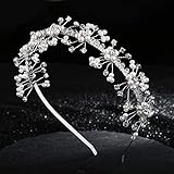 Diamant-Tiara Reine handgemachte Blumen und Blätter, Haarreif und Krone der B