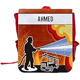 Kinder-Rucksack mit Namen Ahmed und schönem Feuerwehr-Motiv für Jung